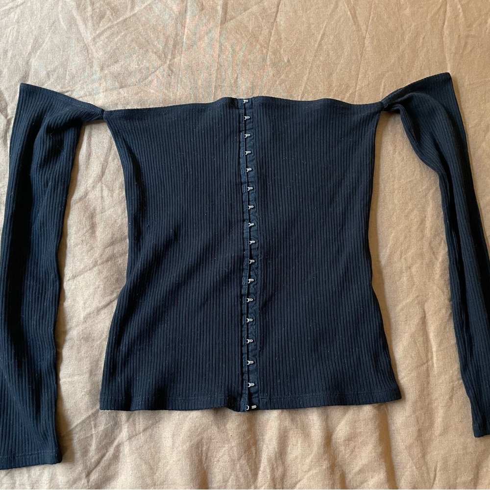 Reformation Black Off-Shoulder Top